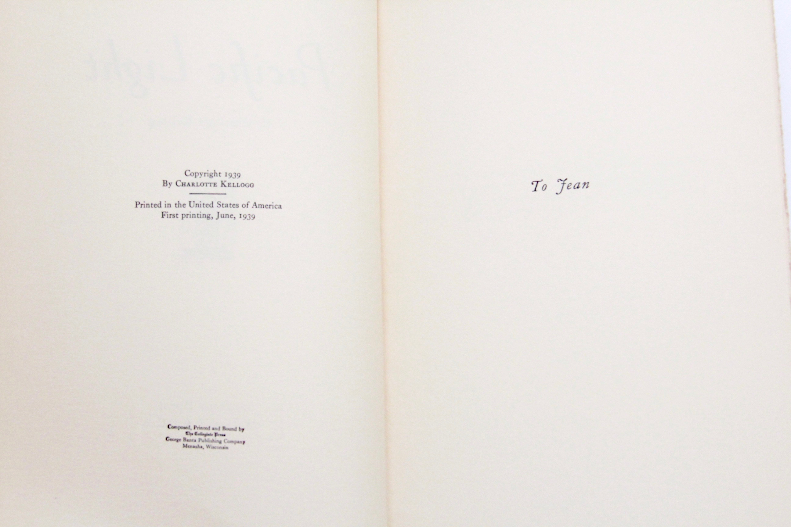 Signed First Edition "Pacific Light" Poetry Book by Charlotte Kellogg