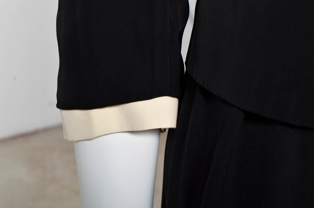 Prada Black Jacket, Pam McMahon Silk Chiffon Pants with Belt