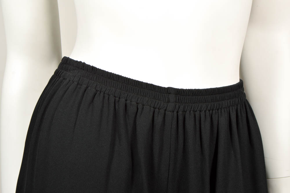 Prada Black Jacket, Pam McMahon Silk Chiffon Pants with Belt