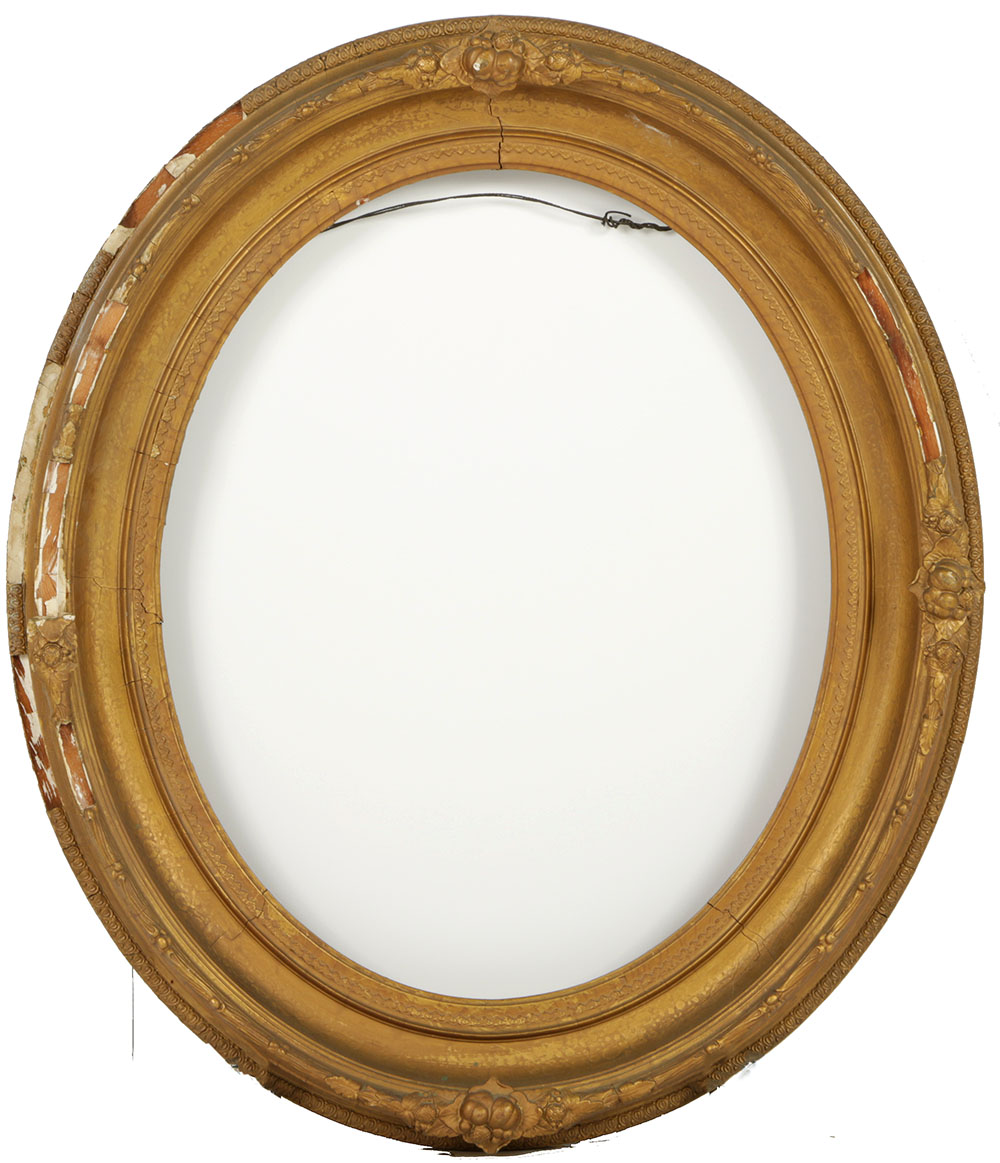 1870s American Style Oval Frame with Gesso Molding