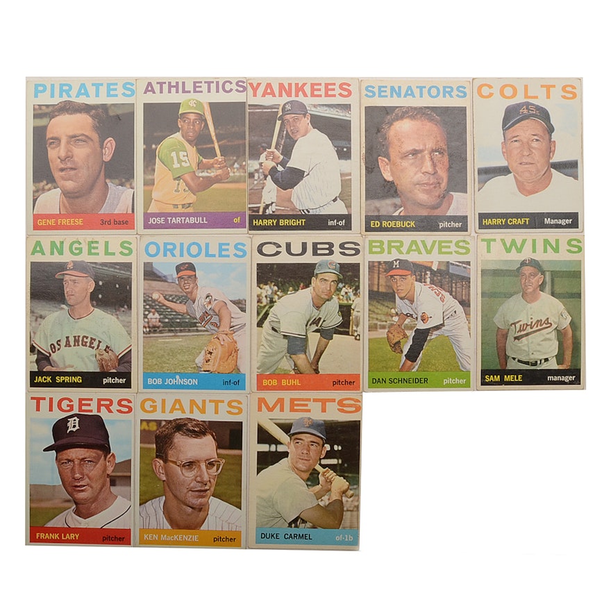 Fifty 1964 Topps Baseball Cards