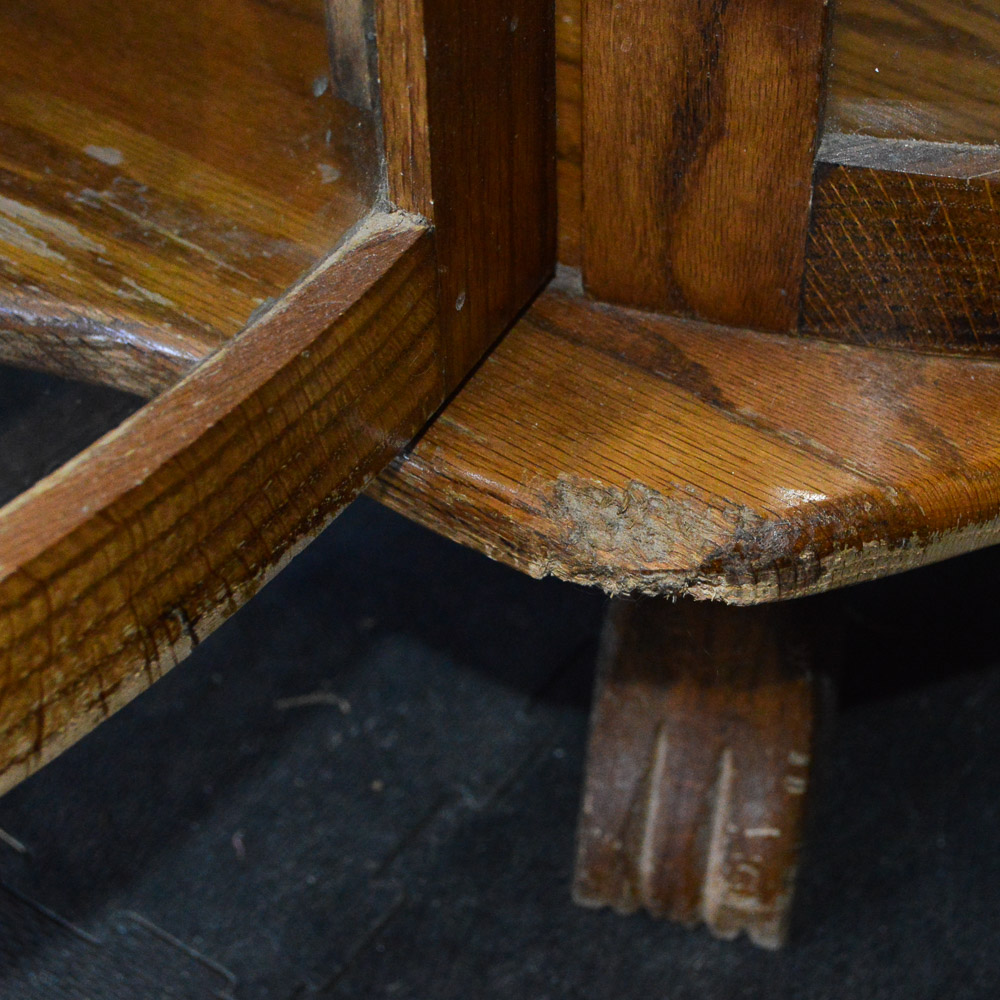 Vintage Oak Demilune Display Cabinet