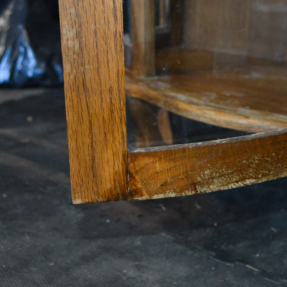 Vintage Oak Demilune Display Cabinet