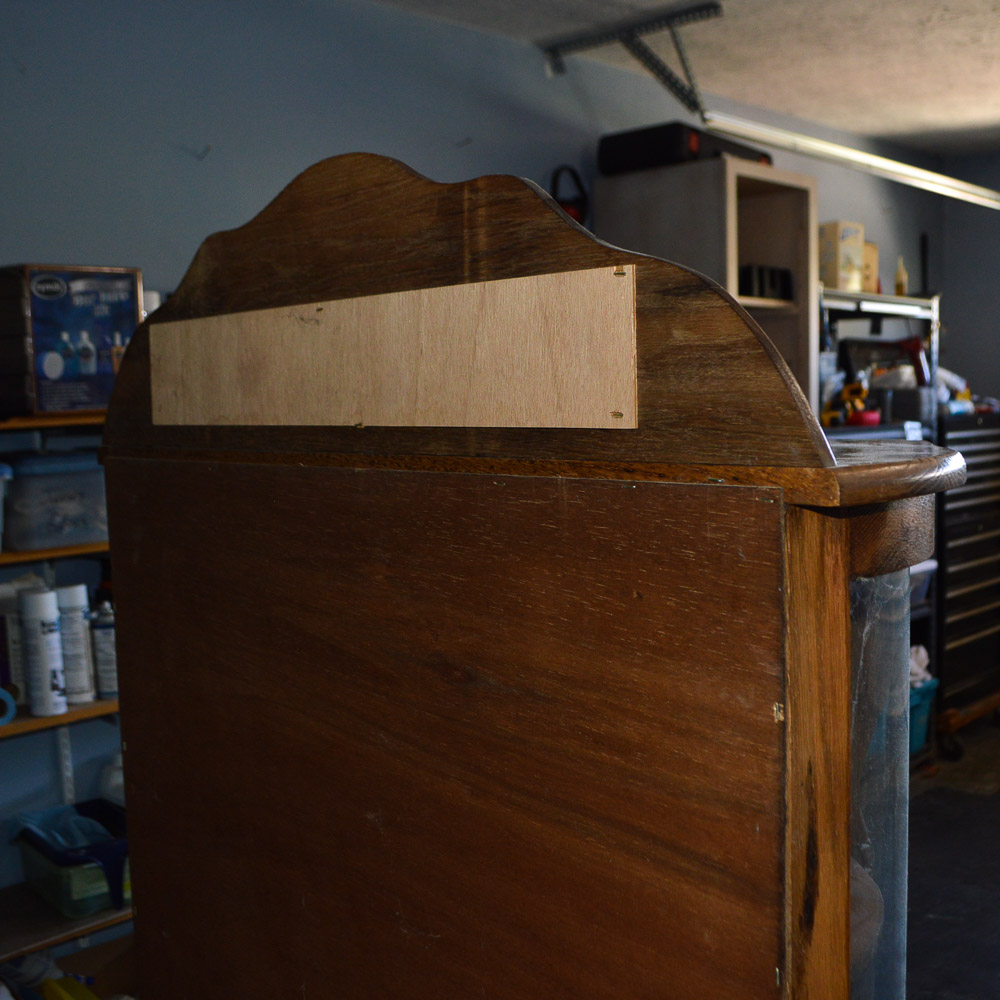 Vintage Oak Demilune Display Cabinet