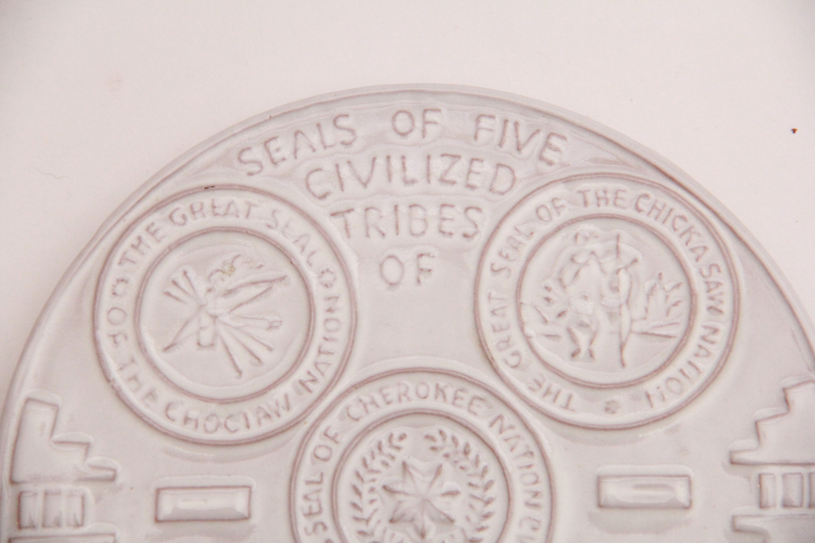 Frankoma Pottery "Seals of Five Civilized Tribes of Indians in Oklahoma" Plate