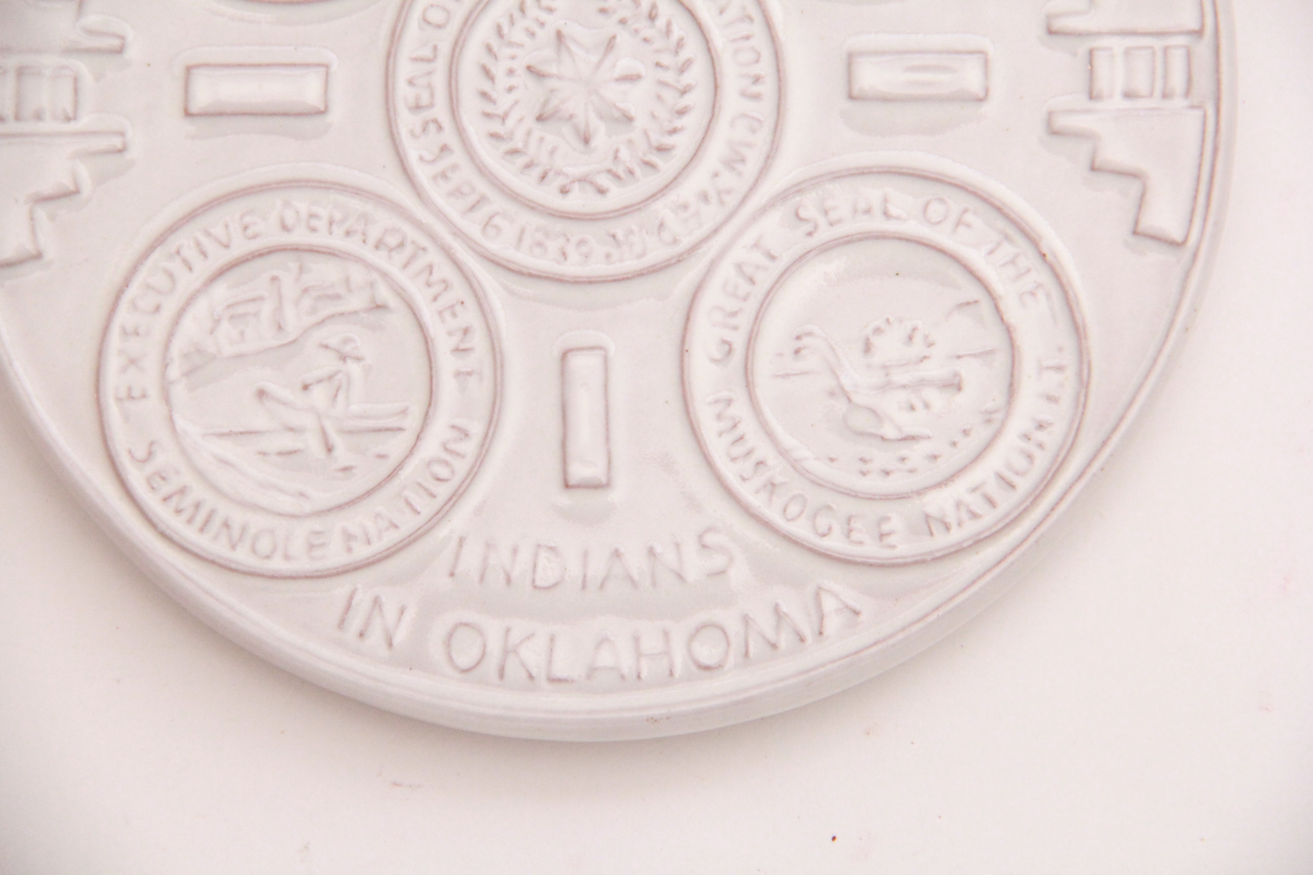 Frankoma Pottery "Seals of Five Civilized Tribes of Indians in Oklahoma" Plate