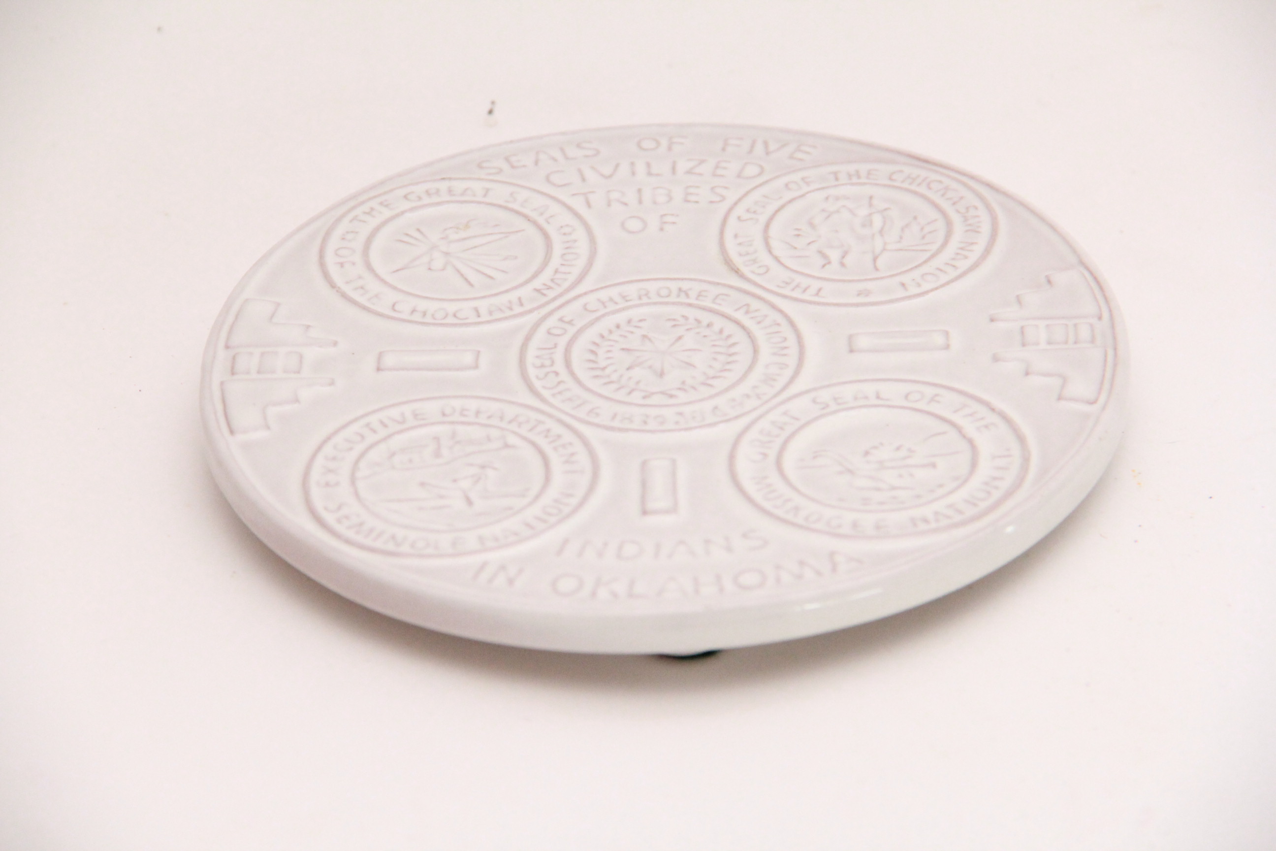 Frankoma Pottery "Seals of Five Civilized Tribes of Indians in Oklahoma" Plate