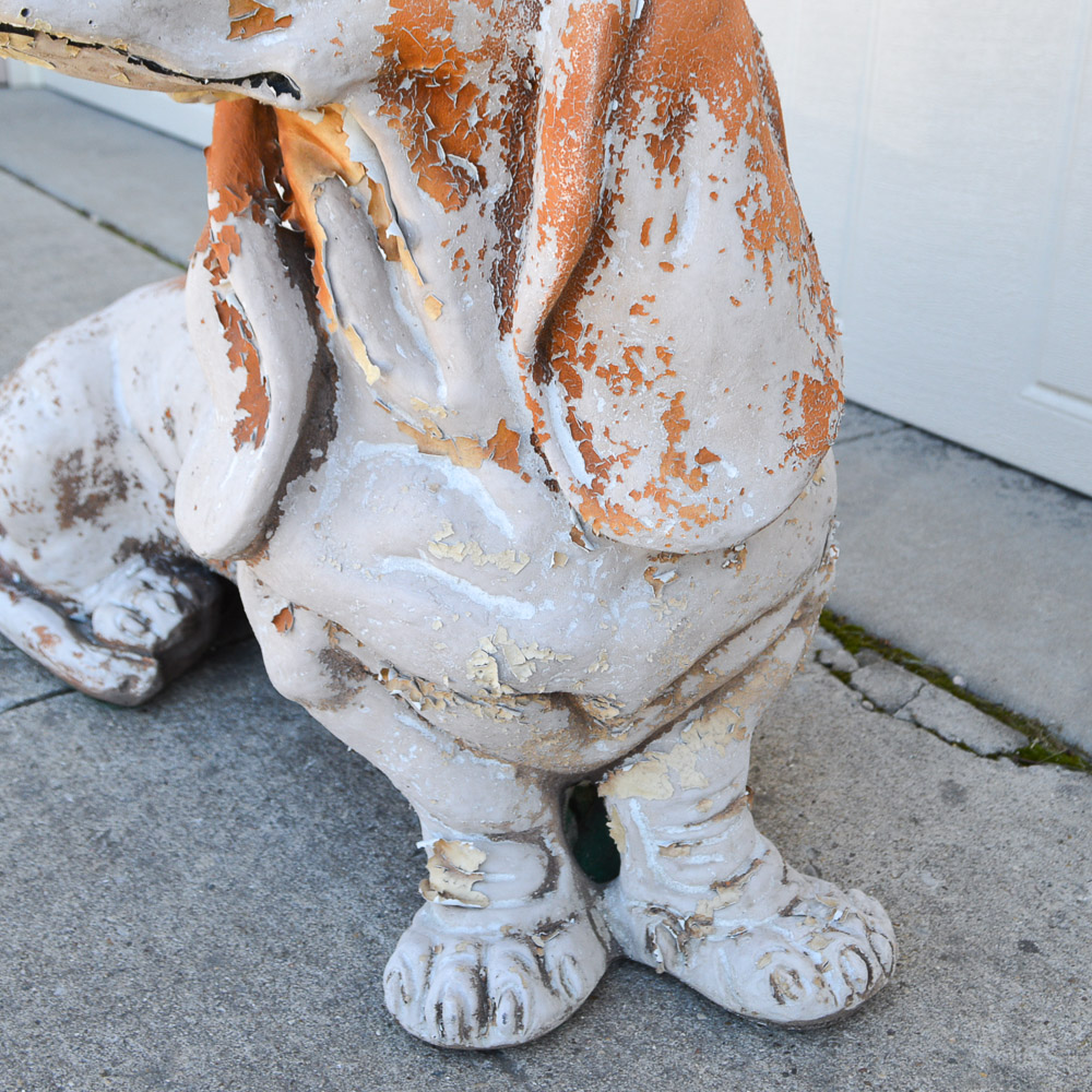 Mid 20th Century Plaster Basset Hound Figurine