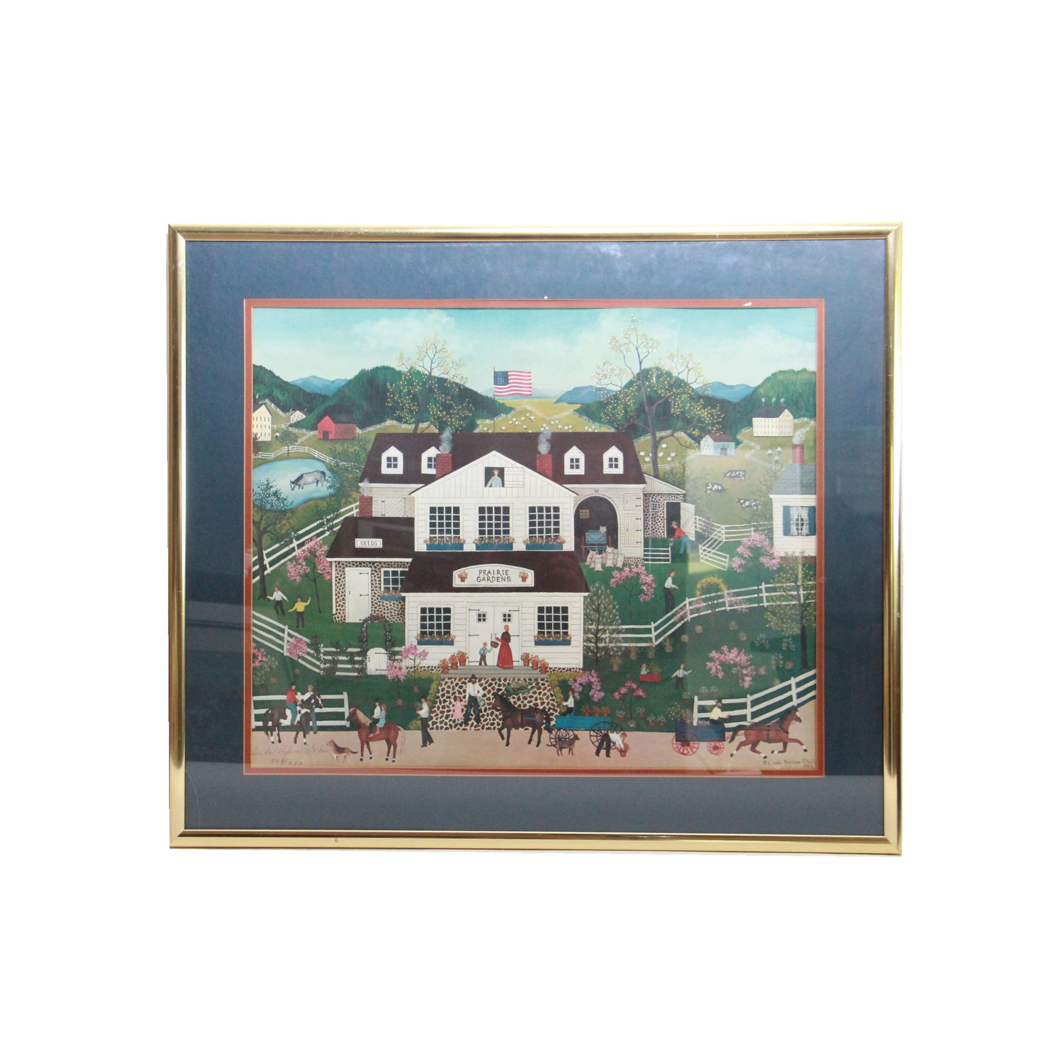 Linda Nelson Stocks Limited Edition Offset Lithograph "Prairie Gardens"