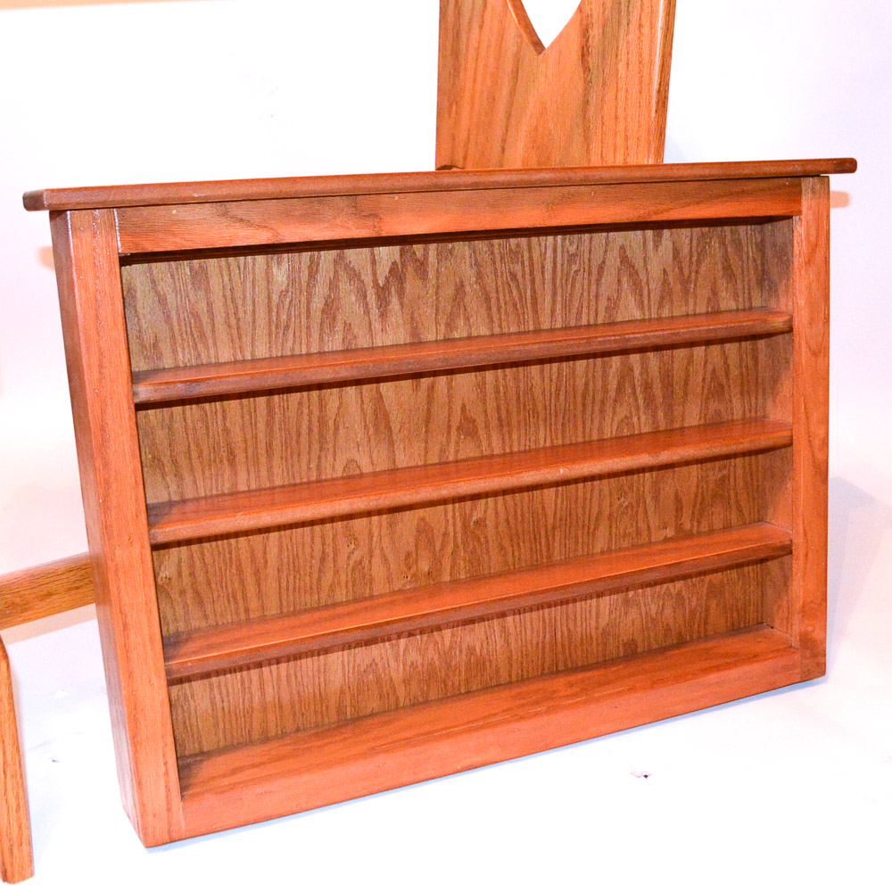 Oak Quilt Rack and Display Shelf