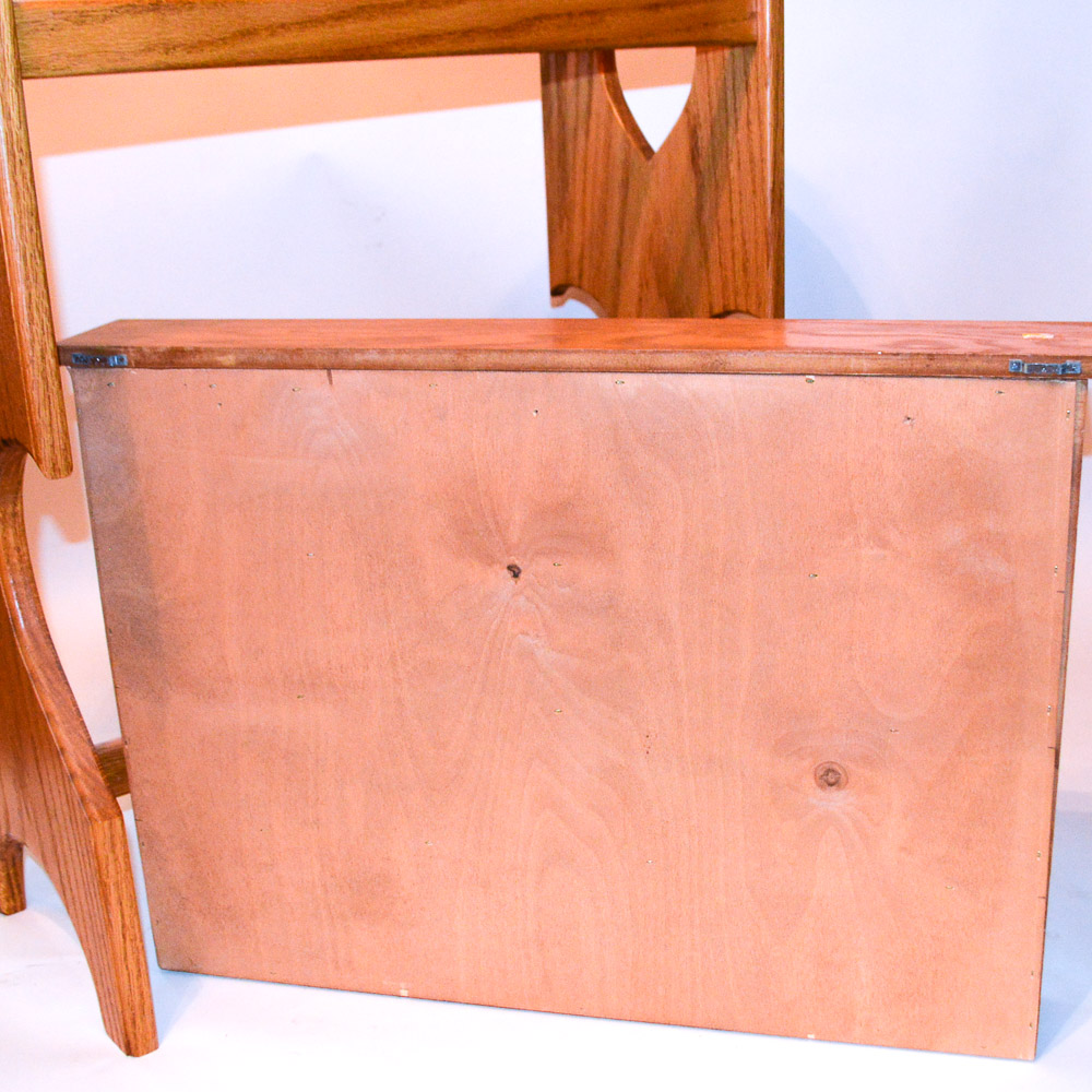 Oak Quilt Rack and Display Shelf