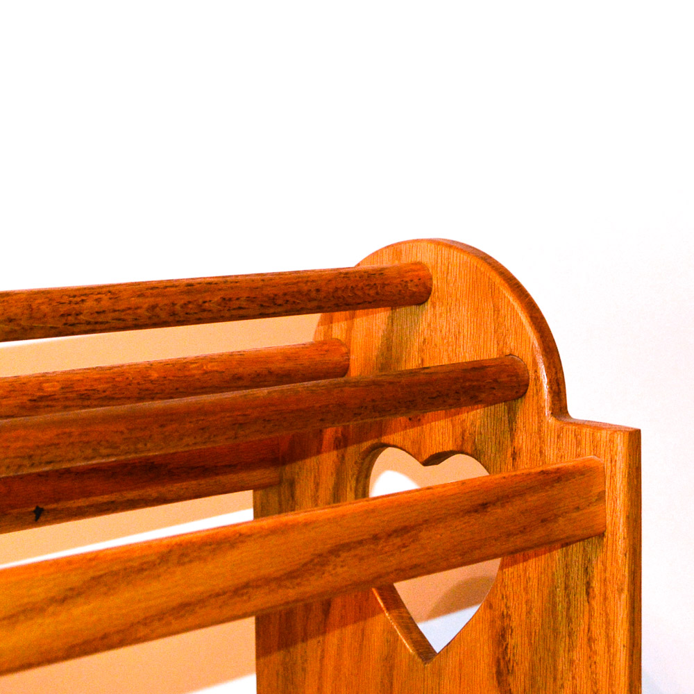 Oak Quilt Rack and Display Shelf
