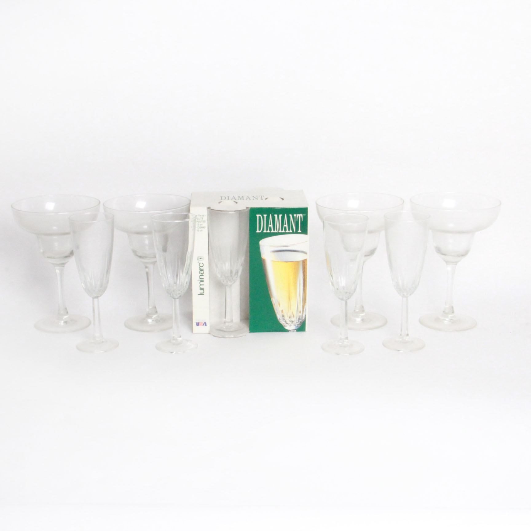 Margarita and Champagne Stemmed Glassware