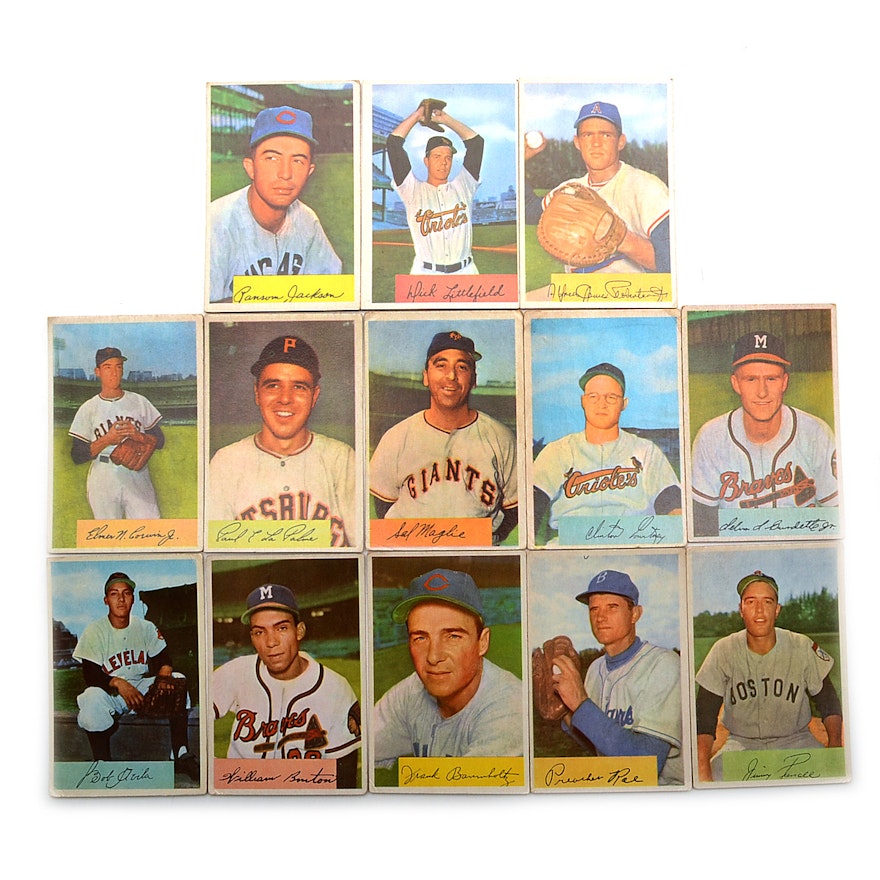 Dozen 1954 Bowman Baseball Cards