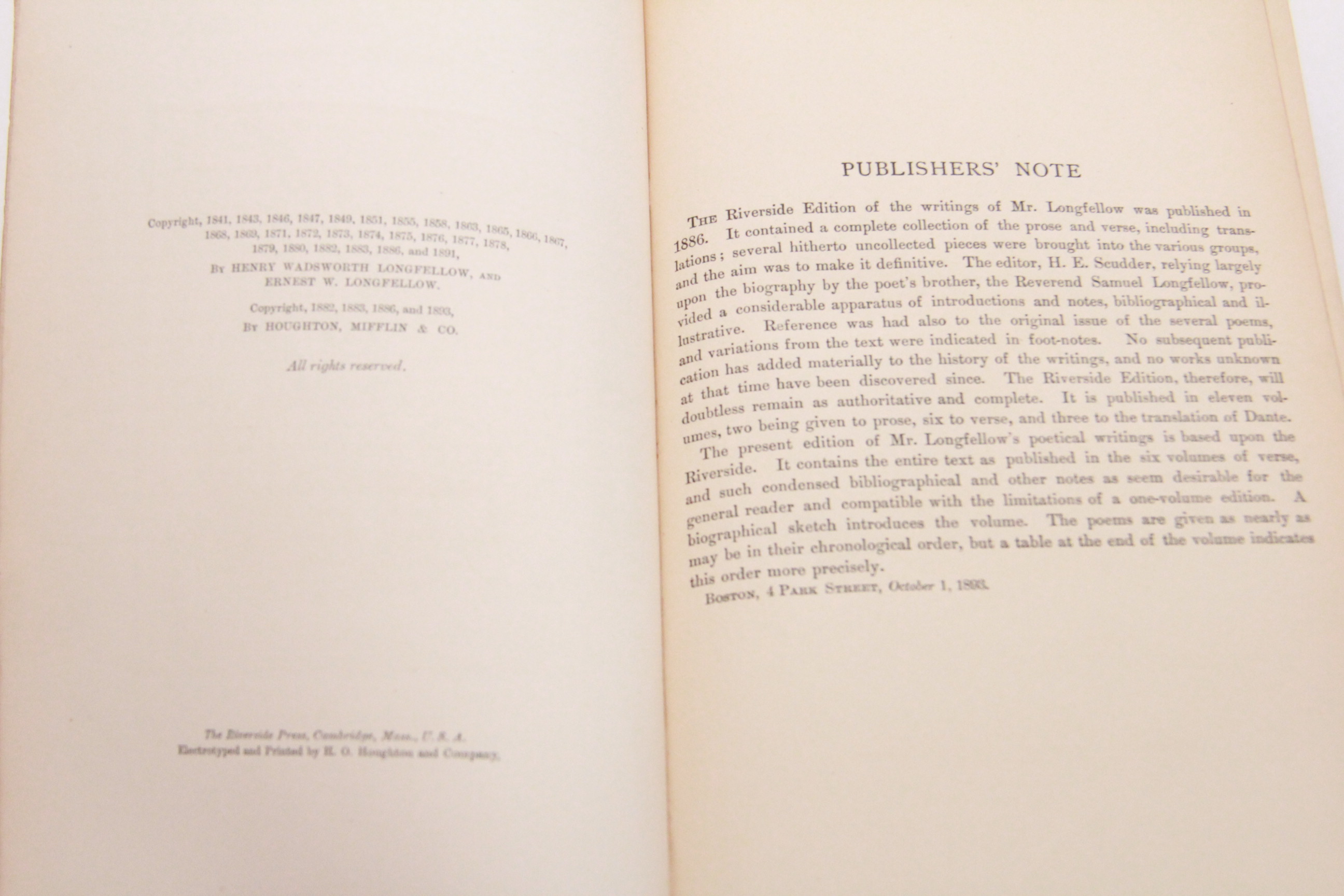 Henry Wadsworth Longfellow and Rudyard Kipling Books