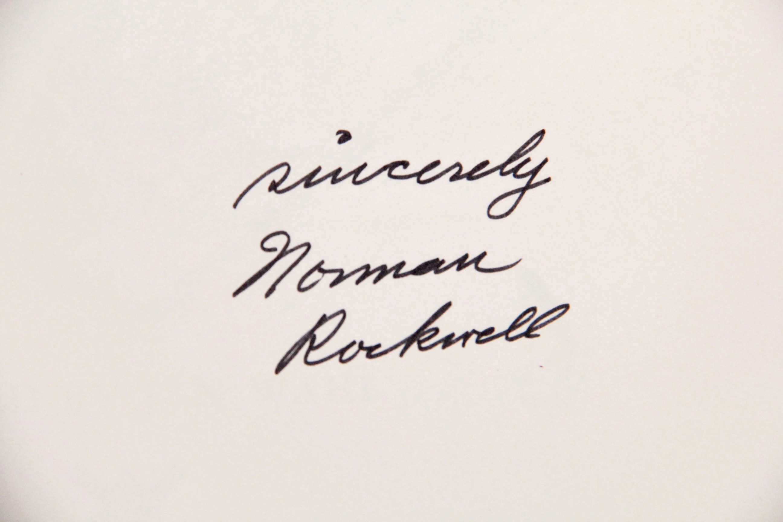1969 Norman Rockwell Signed "The Norman Rockwell Storybook" and 1975 Signed Letter