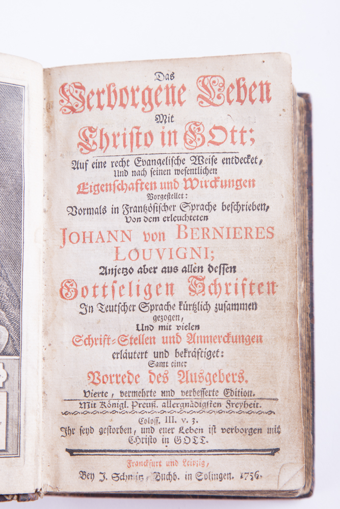 1756 German Language Edition "The Hidden Life With Christ In God"