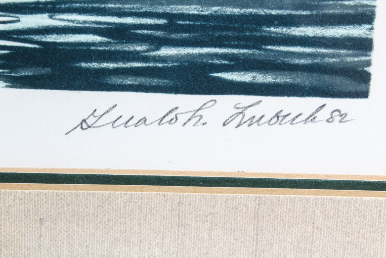 Gerald Lubeck Lithograph "Morning Swim"