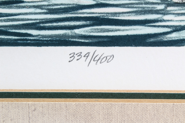 Gerald Lubeck Lithograph "Morning Swim"