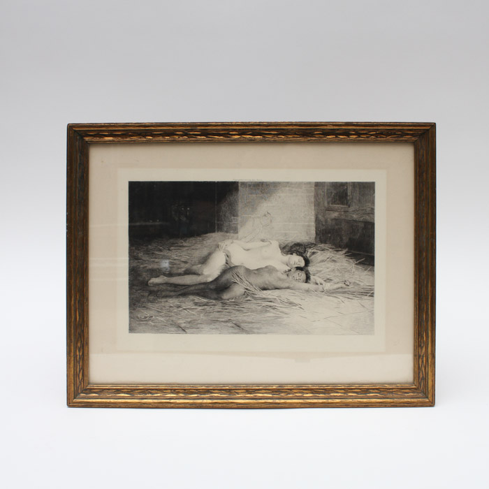 Antique Charles Bernard de Billy Etching "The Victory of Faith" after St. George Hare