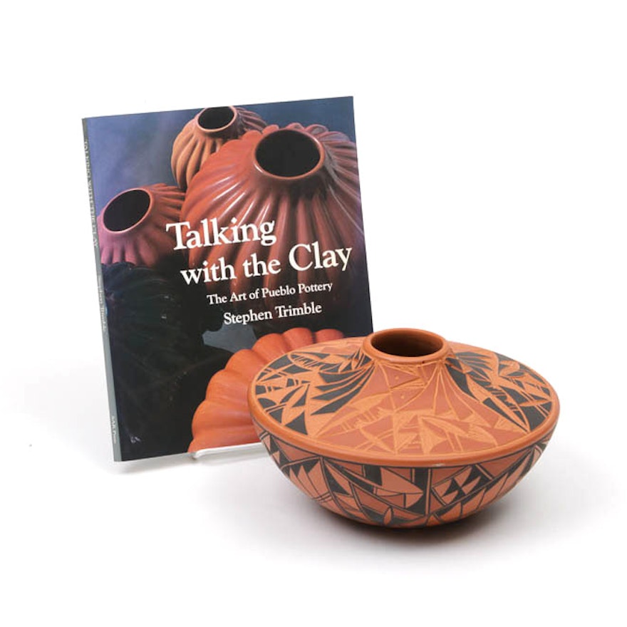 Native American Acoma Pottery Jar and Pueblo Pottery Book