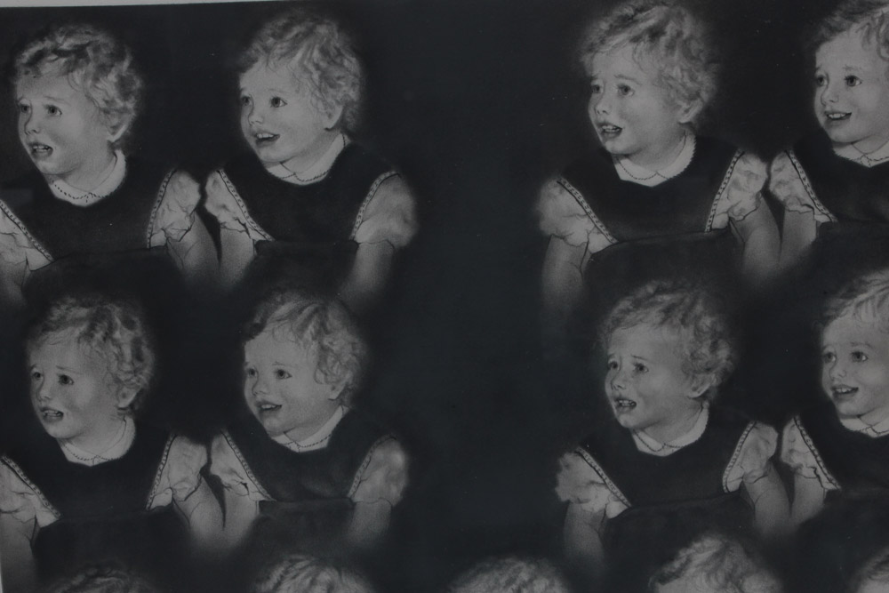 1973 Manon Cleary Graphite Drawing of Twin Sisters