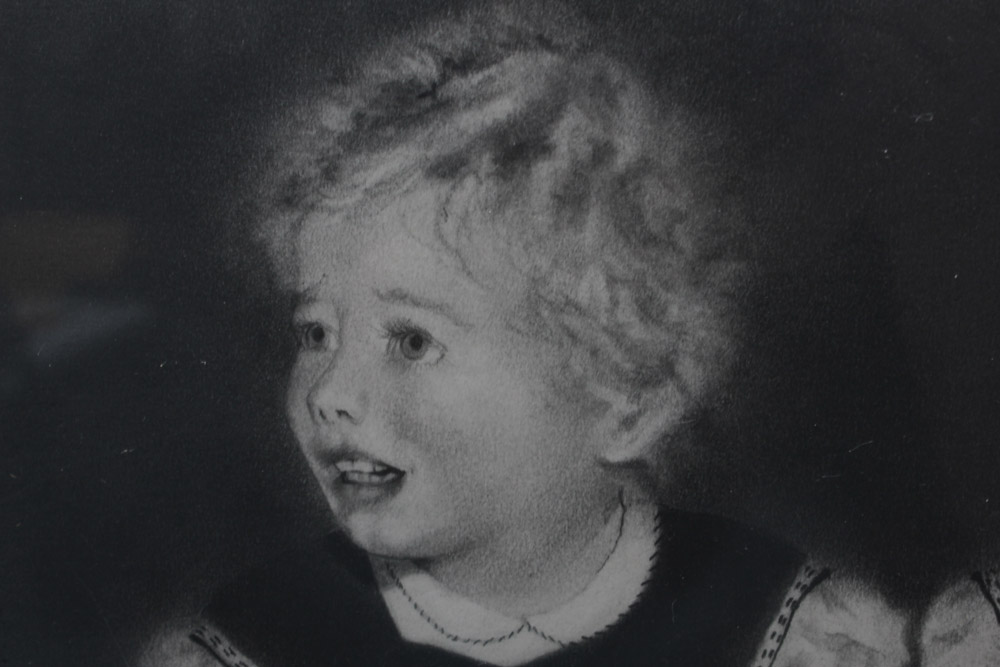 1973 Manon Cleary Graphite Drawing of Twin Sisters