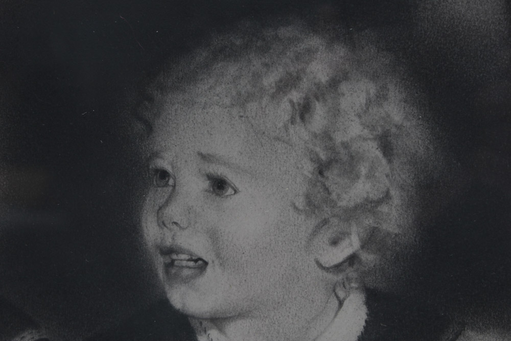 1973 Manon Cleary Graphite Drawing of Twin Sisters