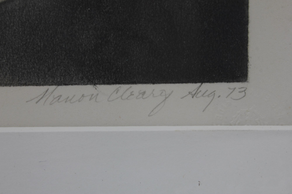 1973 Manon Cleary Graphite Drawing of Twin Sisters