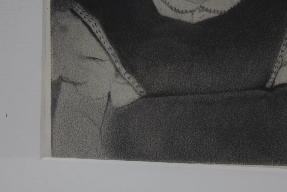 1973 Manon Cleary Graphite Drawing of Twin Sisters