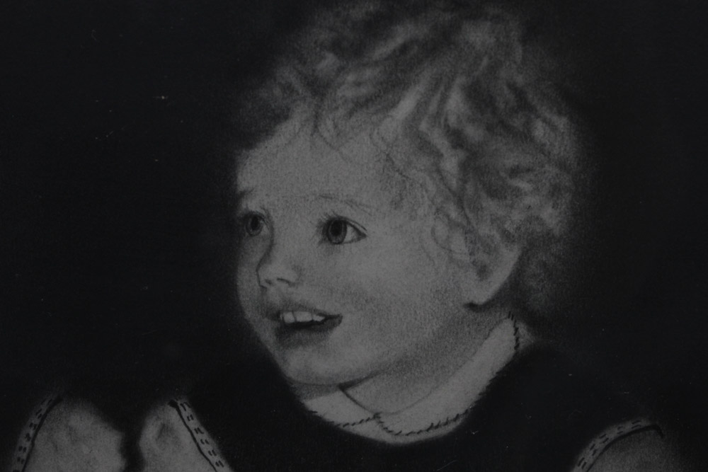 1973 Manon Cleary Graphite Drawing of Twin Sisters