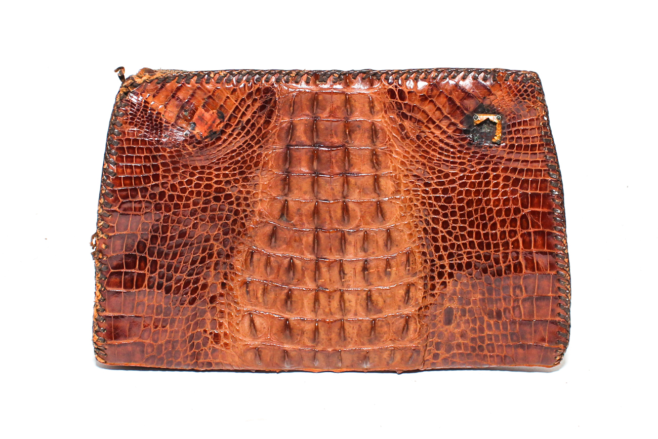 1950s Vintage Genuine Alligator Clutch
