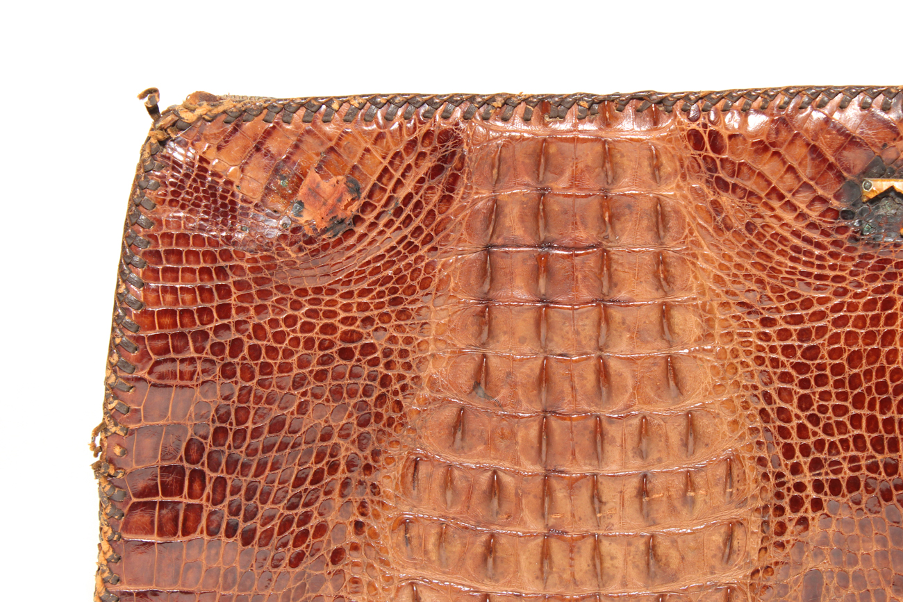 1950s Vintage Genuine Alligator Clutch