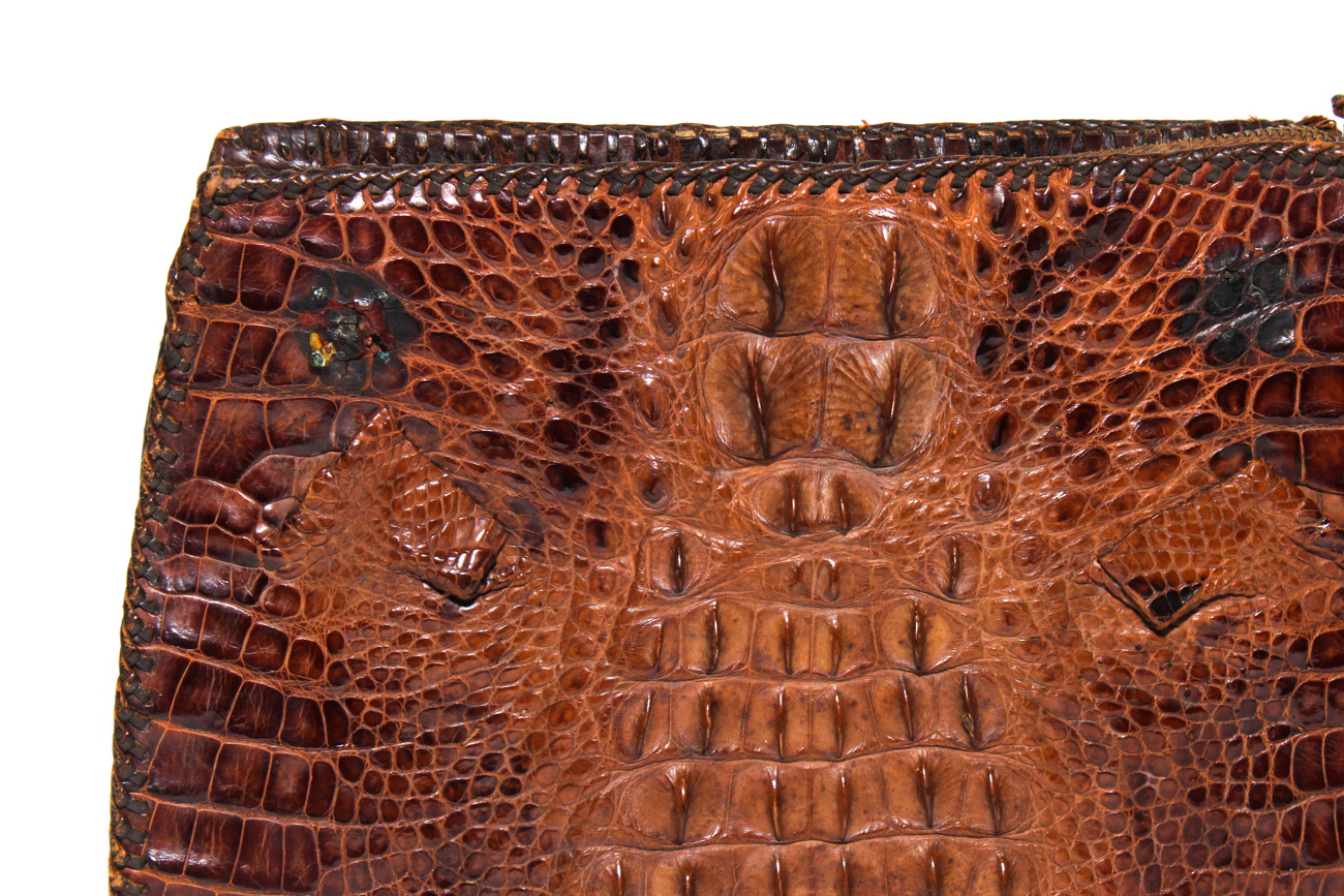 1950s Vintage Genuine Alligator Clutch