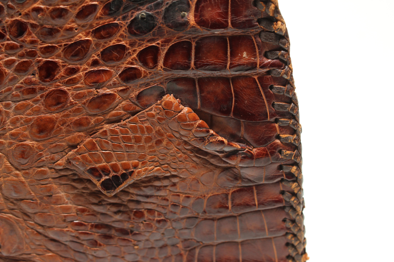 1950s Vintage Genuine Alligator Clutch