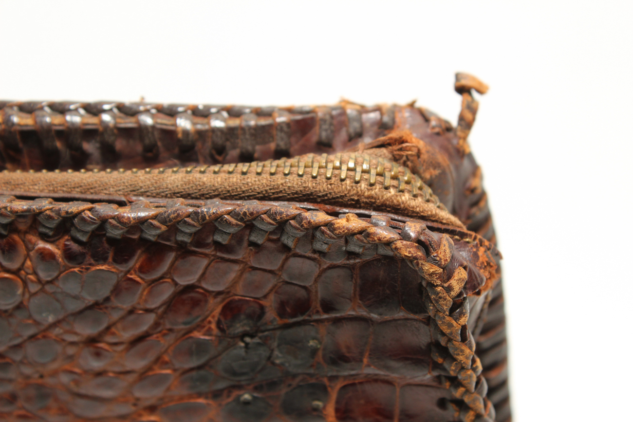1950s Vintage Genuine Alligator Clutch