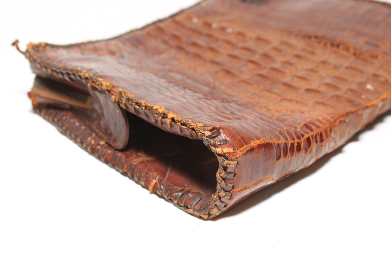 1950s Vintage Genuine Alligator Clutch
