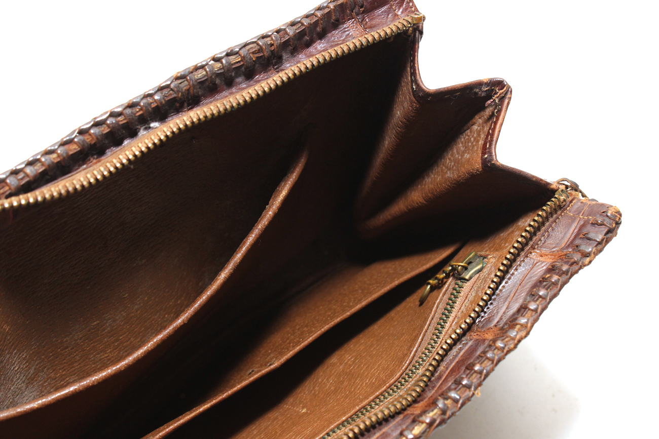 1950s Vintage Genuine Alligator Clutch