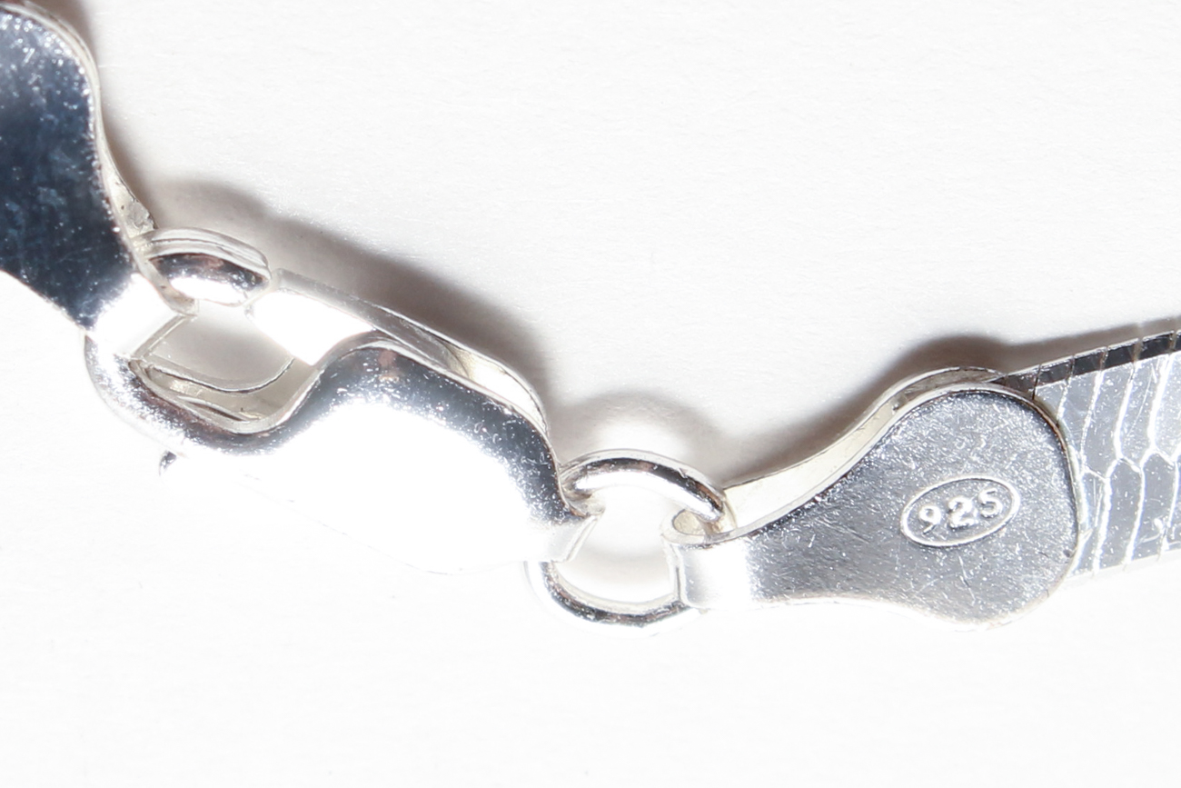 Italian Sterling Silver Herringbone Choker And Bracelet