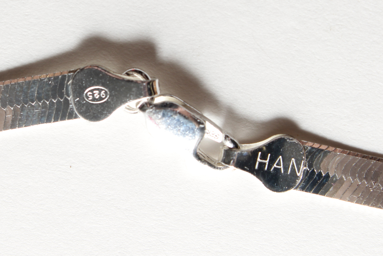 Italian Sterling Silver Herringbone Choker And Bracelet