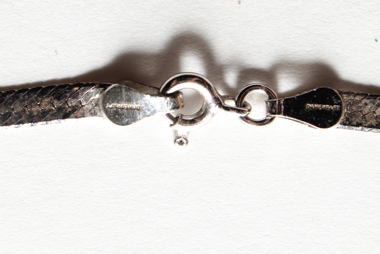 Three Vintage Sterling Silver Herringbone Necklaces