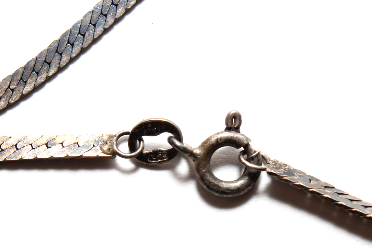 Three Vintage Sterling Silver Herringbone Necklaces