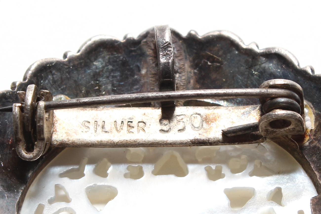 Pair Of Sterling Silver Brooches