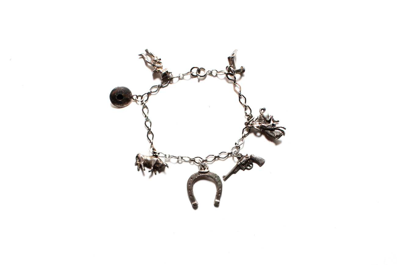 Sterling Silver Cowboy Charm Bracelet