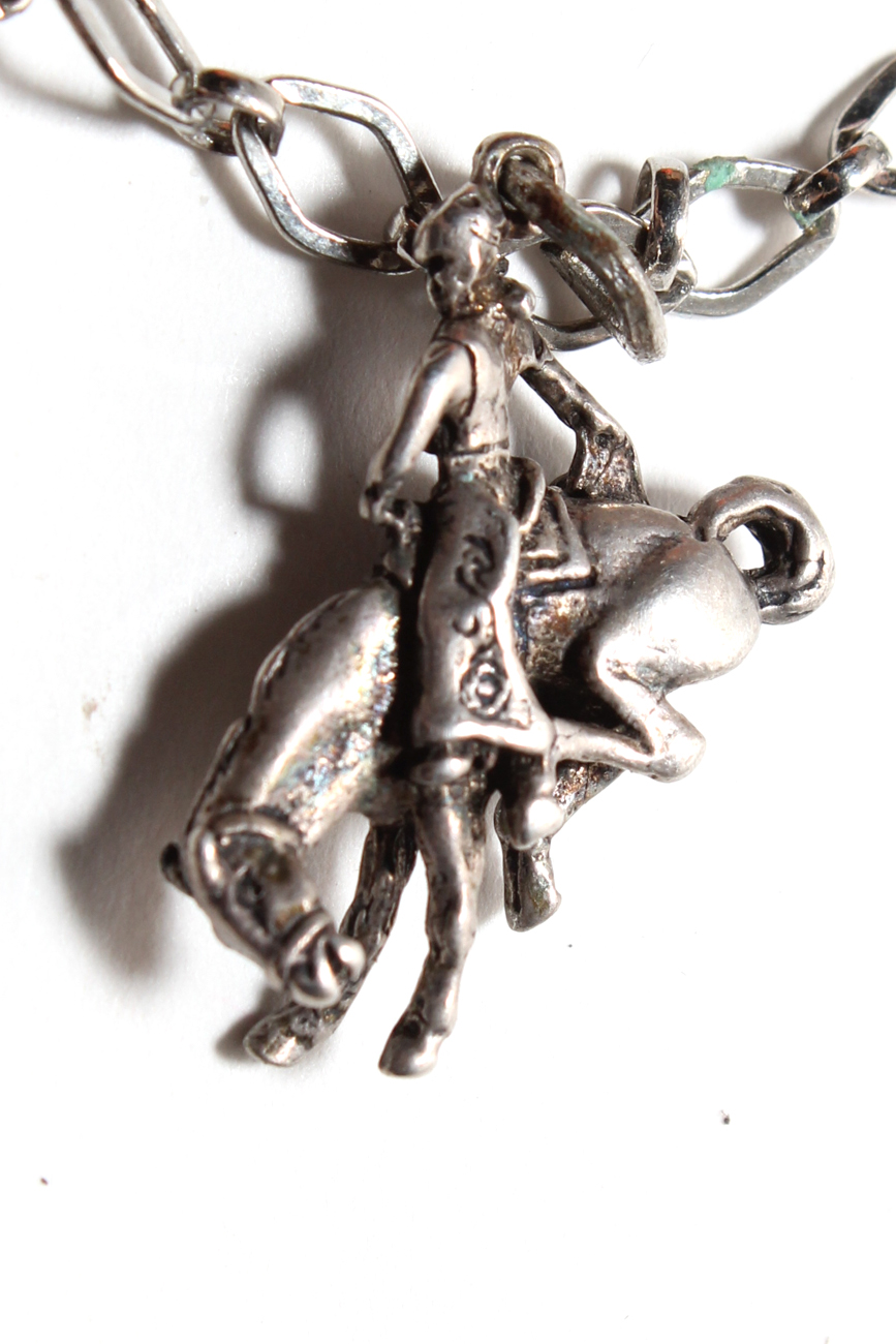Sterling Silver Cowboy Charm Bracelet