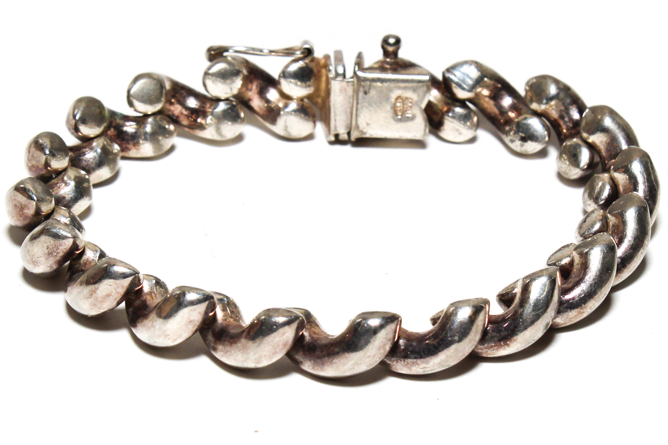Three Vintage Italian Sterling Silver Bracelets
