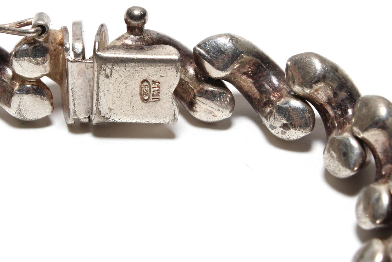 Three Vintage Italian Sterling Silver Bracelets