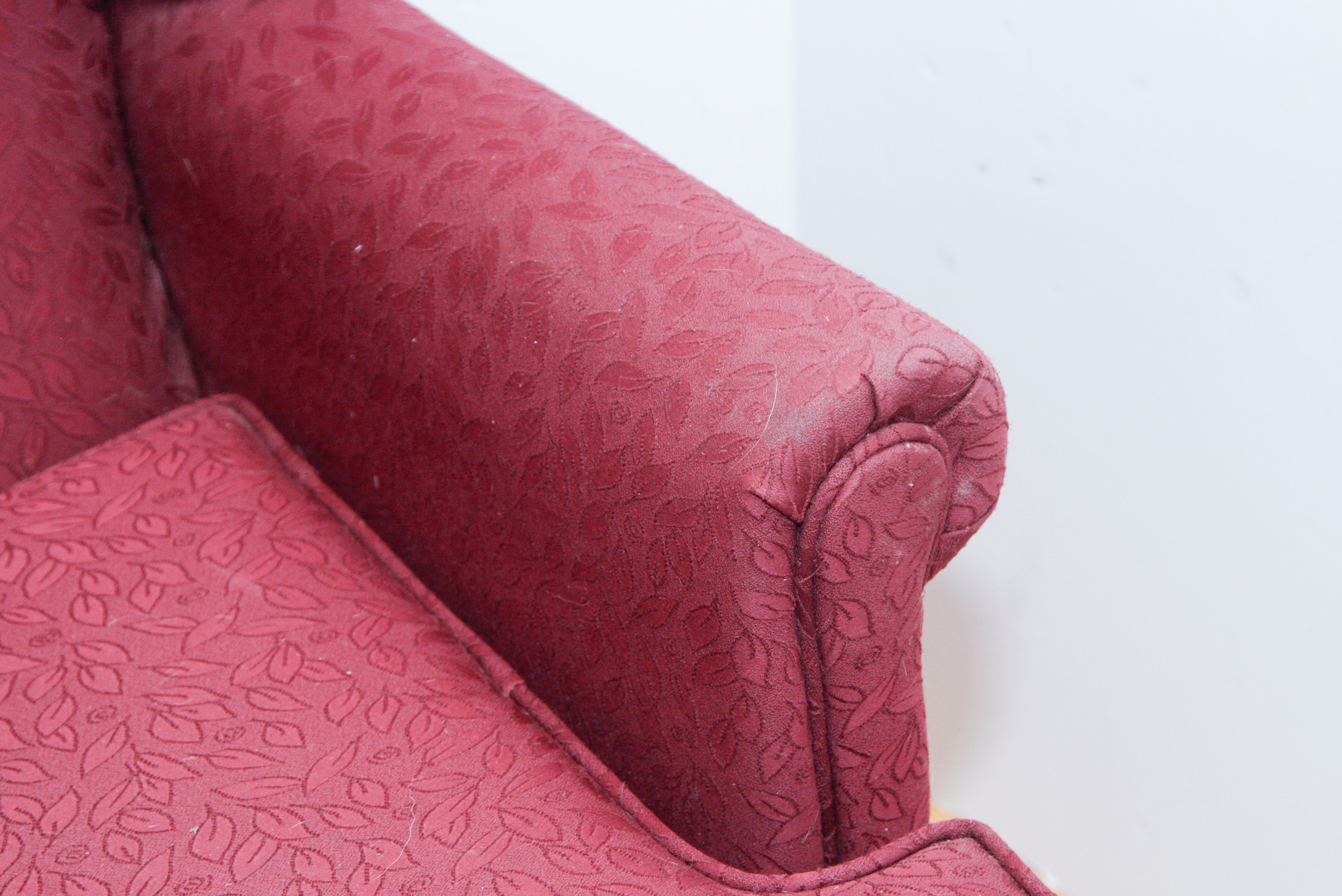 Queen Anne Style Wingback Chair and Ottoman