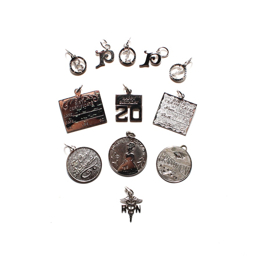 Generous Collection Of Vintage Sterling Silver Charms