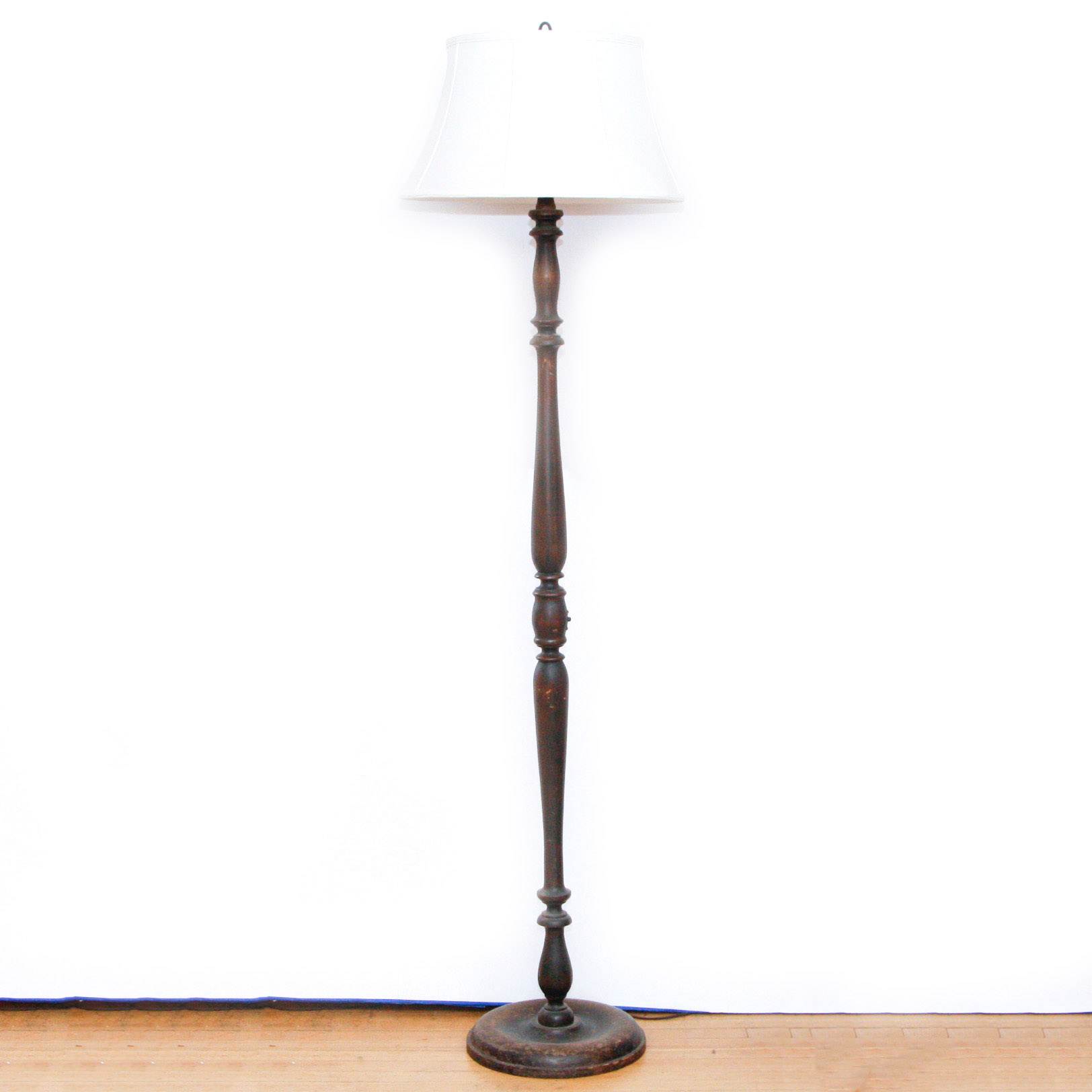 Antique Turned Wood Floor Lamp
